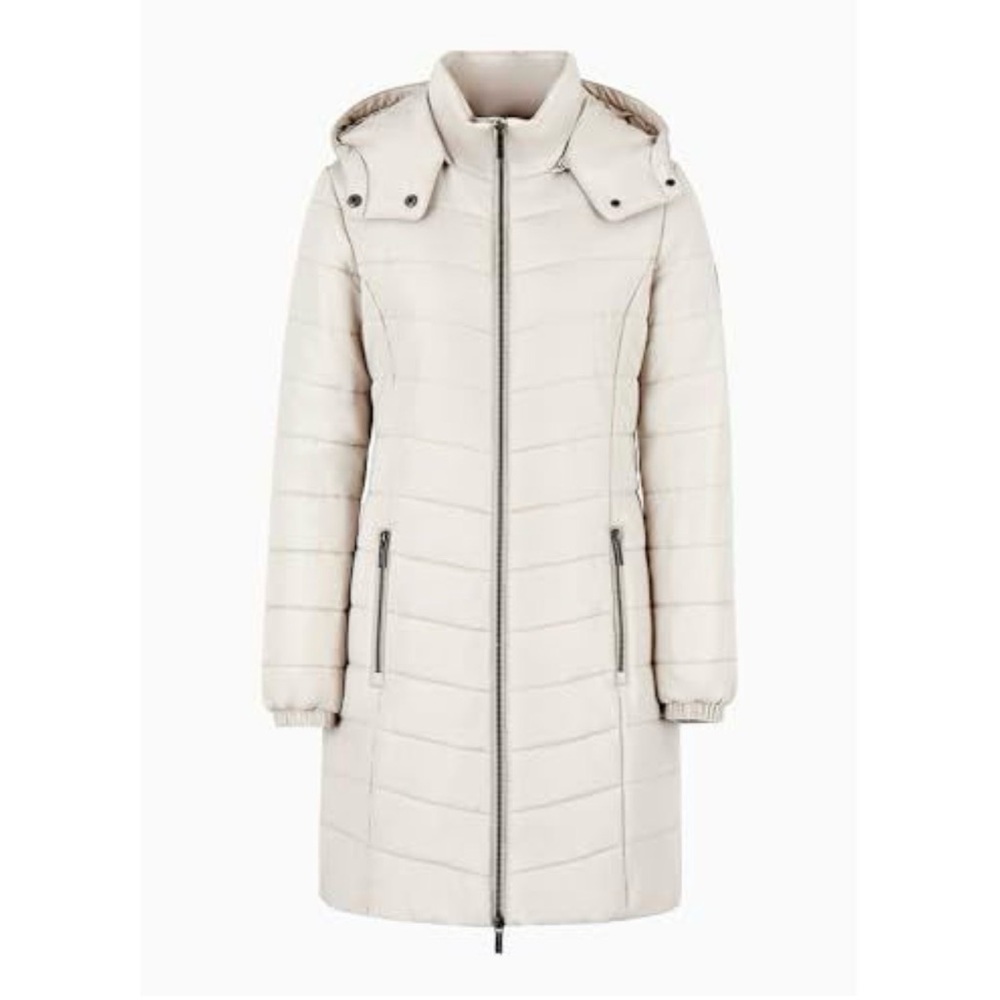 Armani Exchange Women's Cream Puffer Jacket